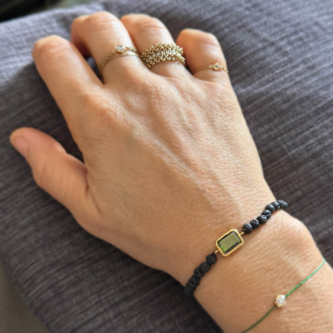 Green Sapphire Beads Bracelet
